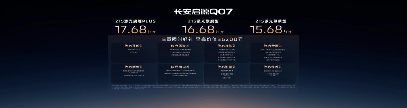 15.68万起搭载激光雷达，启源Q07天枢智能激光版上新