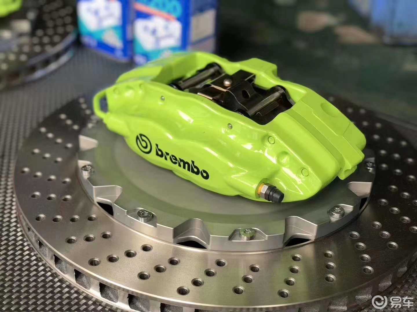 正品brembo前六后四刹车卡钳定制版荧光绿布雷博