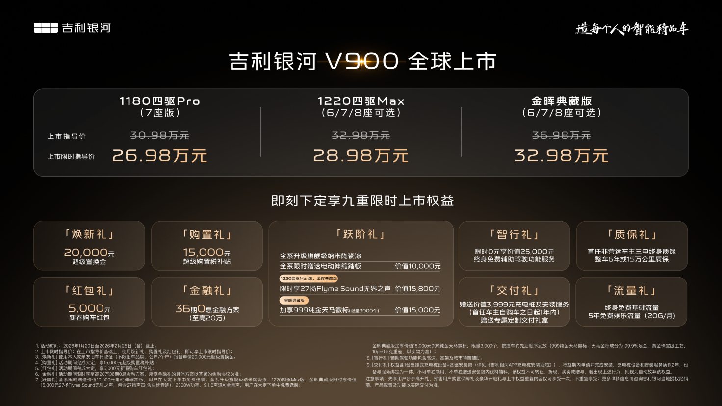 吉利银河V900正式上市了