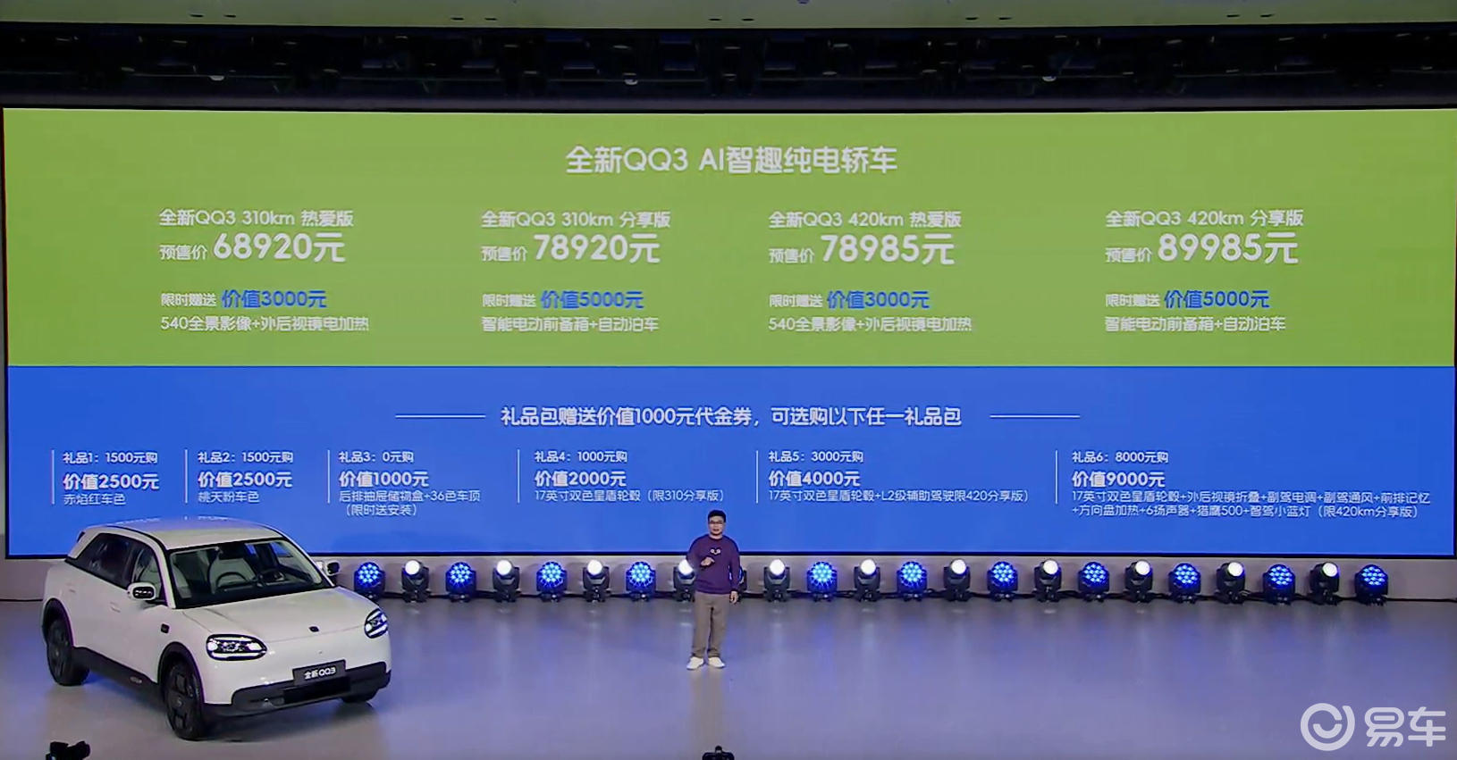 6.89万起！奇瑞全新QQ3预售，国民小车纯电焕新太香了