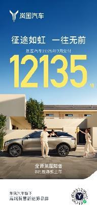 同比大涨102%！岚图汽车7月交付12135辆