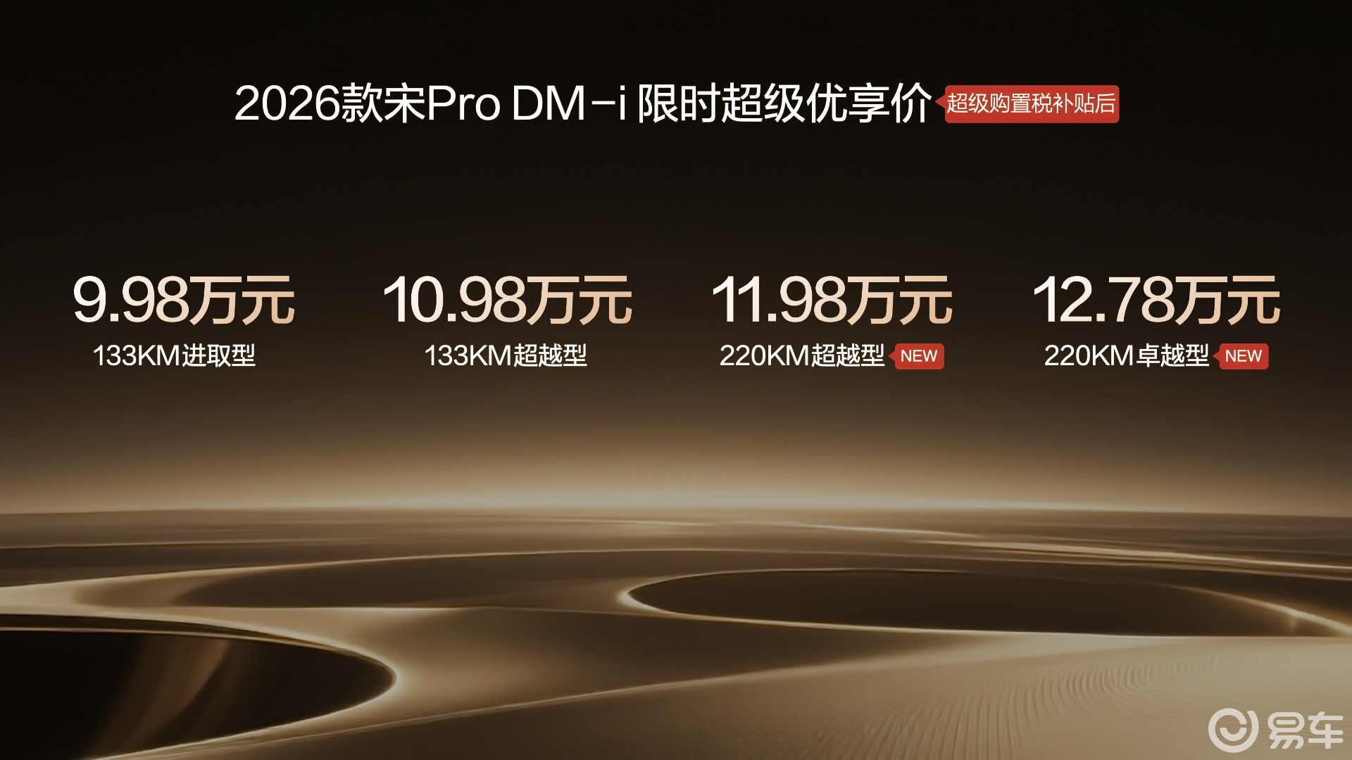 比亚迪宋Pro DM-i 220km限时11.98万起