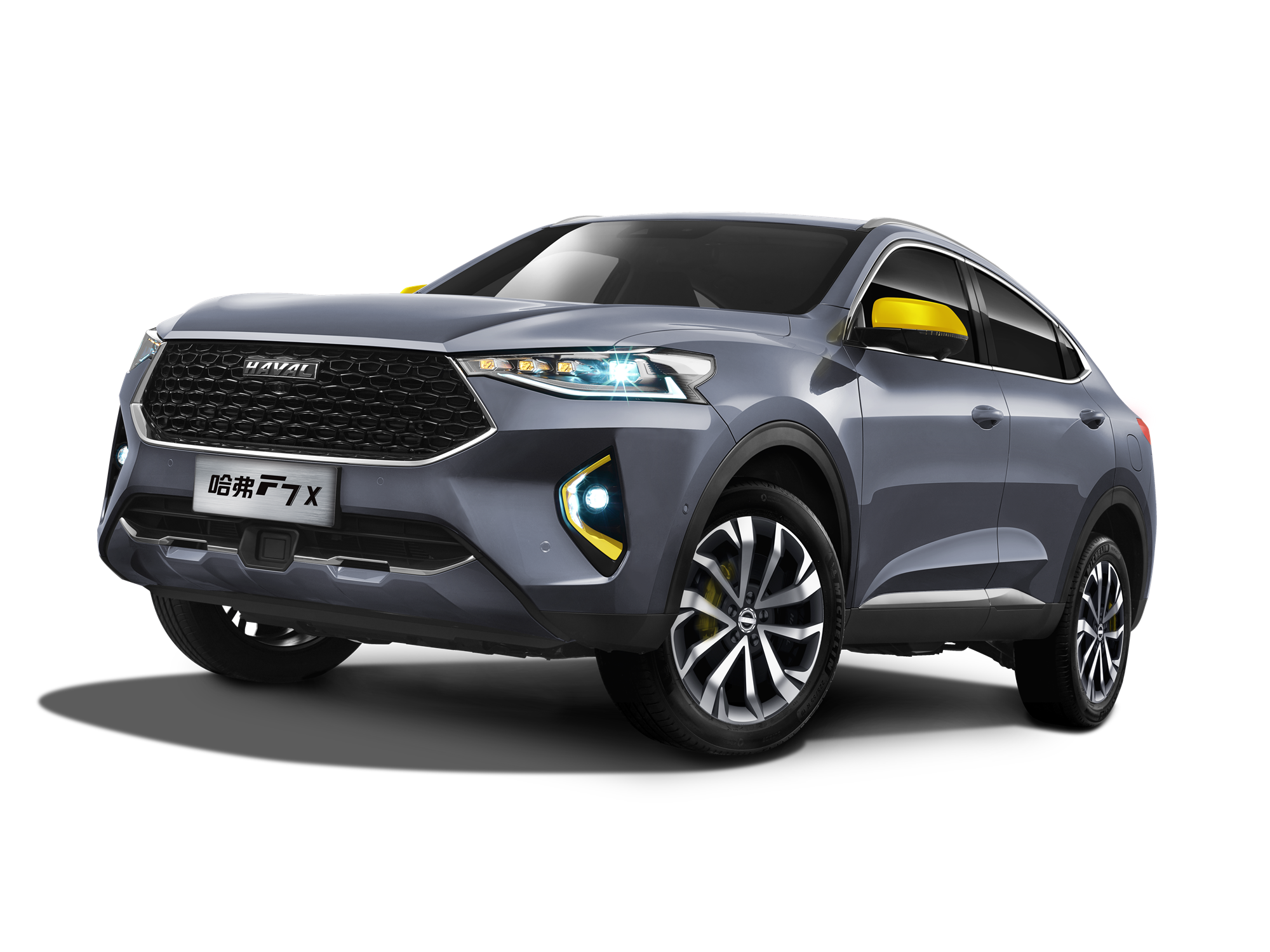 哈弗f7x定位于轿跑suv,延续了f7的设计,线条较为丰富,充满力量与动感.