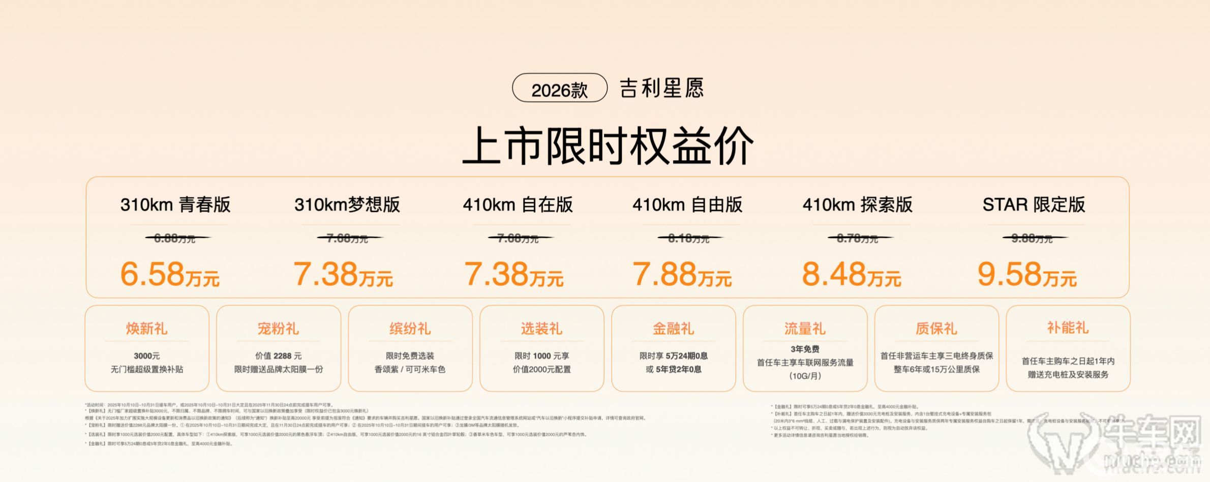 张柏芝任贤齐同框 2026款吉利星愿上市限时6.58万起