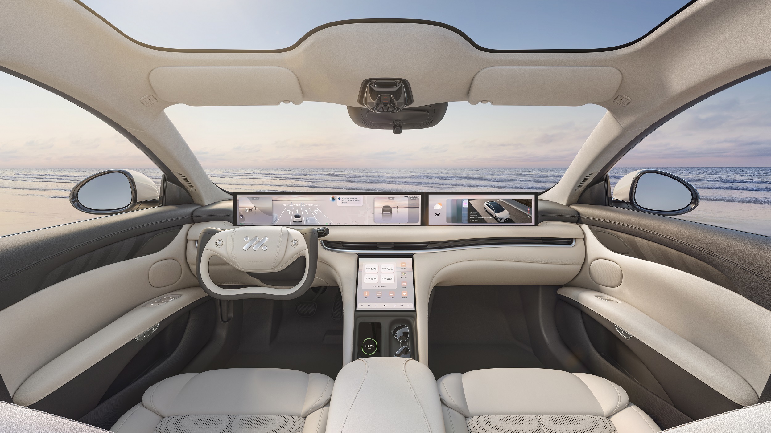 可以说,全新智己 l7 在保证底盘"驾控豪华"的基础上,为用户提供了内饰