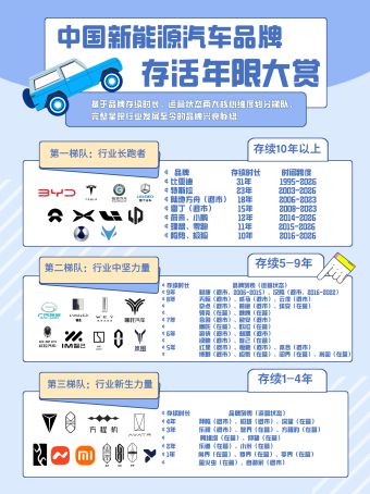 中国新能源汽车生存年限榜单