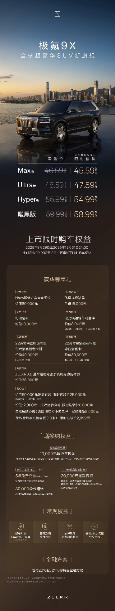 新一代豪华旗舰SUV极氪9X正式上市