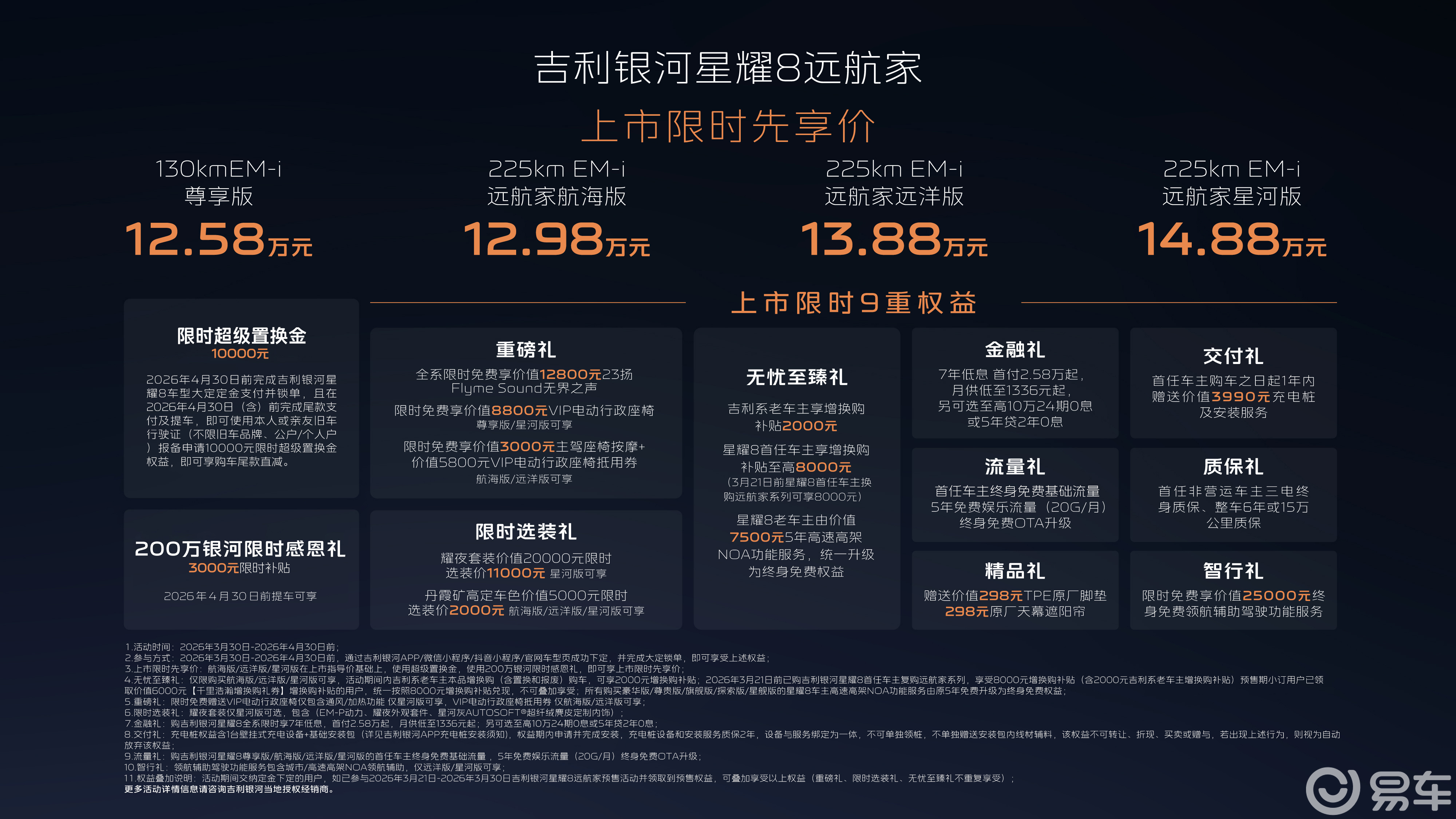 限时售价12.98万起 吉利银河星耀8远航家系列上市