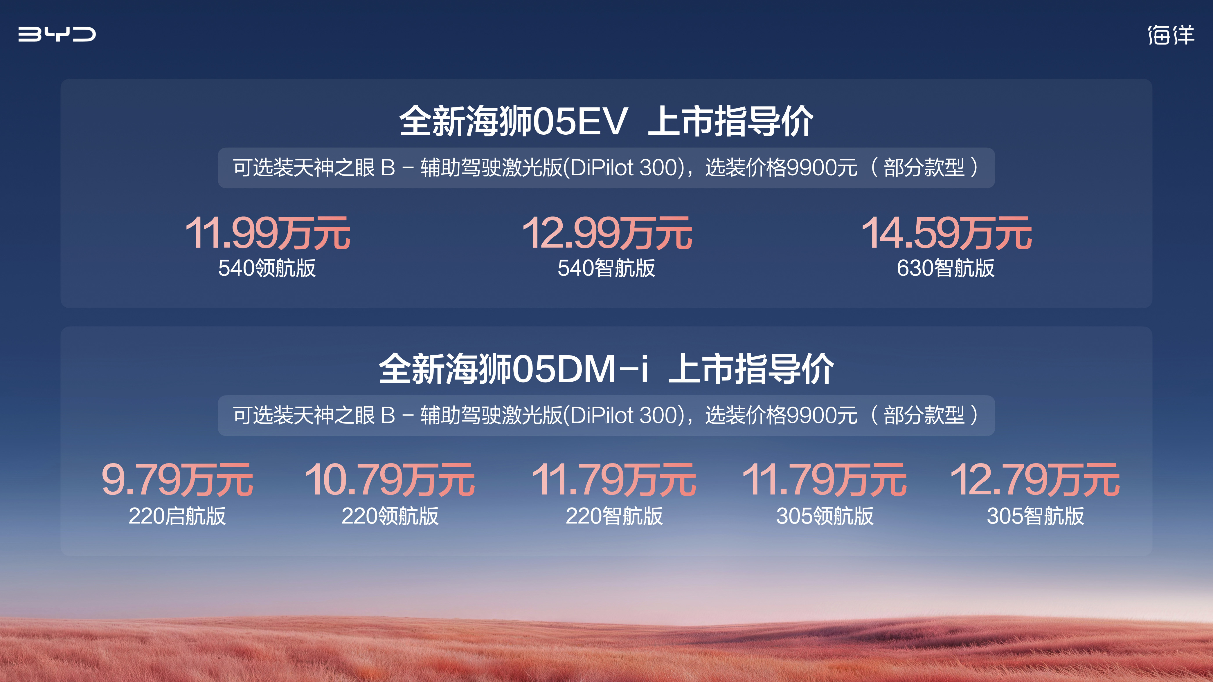 比亚迪全新海狮05上市 9.79万起打造都市SUV新标杆