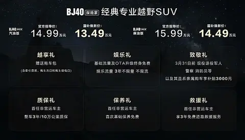 越野与智能多样化需求兼得：北京越野BJ40探险家上市开售