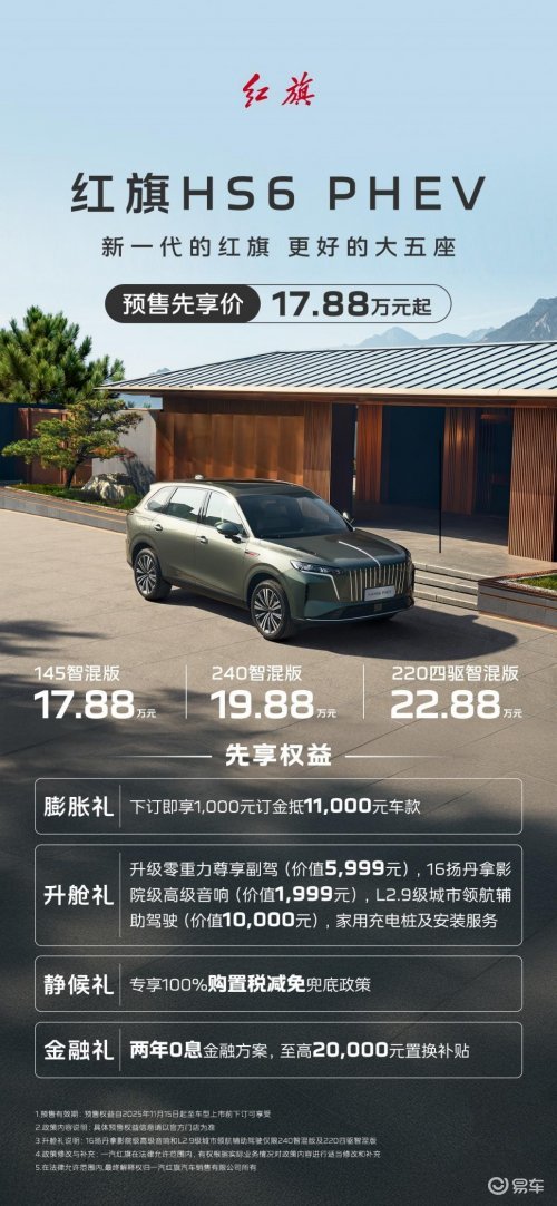 中大型SUV实力推荐！红旗HS6PHEV树立混动新标准