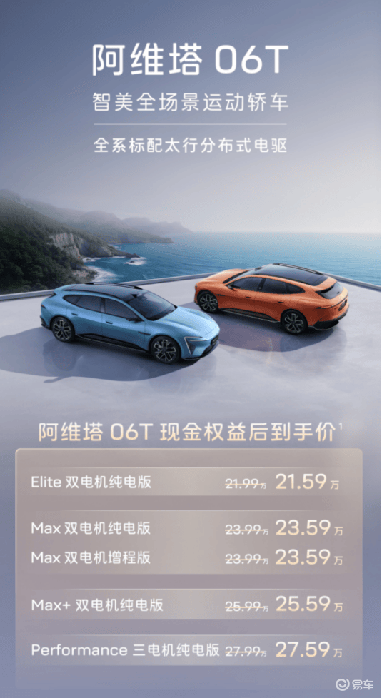 阿维塔06T猎装轿跑21.59万起