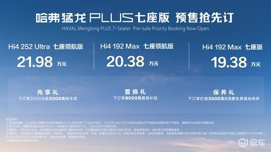 哈弗猛龙PLUS七座版亮相，预售价19.38万元起