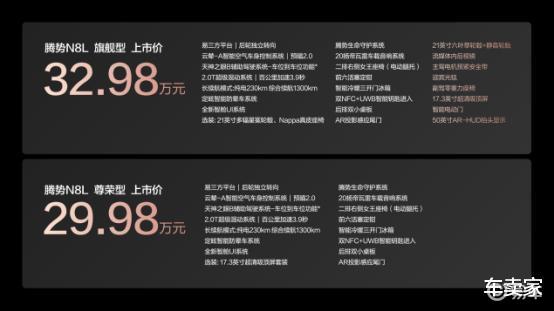 29.98万元起，腾势N8L正式上市
