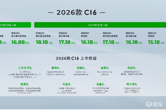 剑指理想L6！2026款零跑C16推出全新5座版！