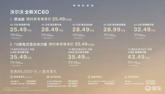 沃尔沃全新XC60上市，限时价25.49万元起