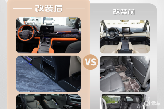 丰田赛那改装：橙灰碰撞 + 星空顶，变身豪华陆地行宫