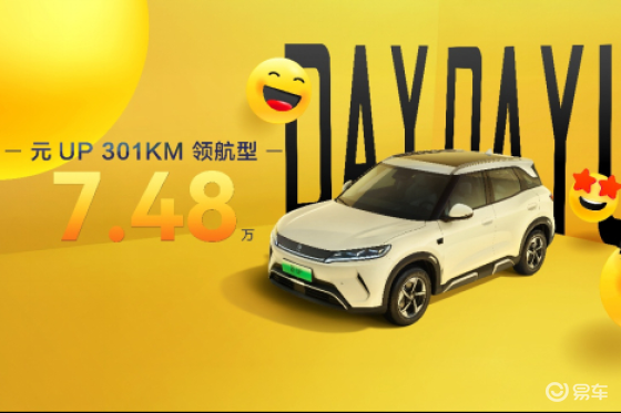全球150万销量，元UP新增301KM领航型，7.48万