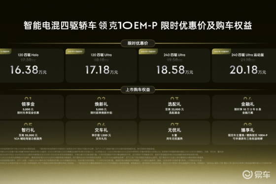电混四驱轿车领克10 EM-P正式上市