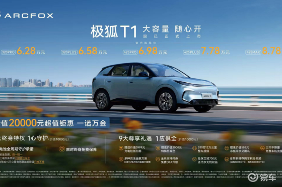 极狐T1上市售6.28万起 率先承诺烧一赔一、终身质保