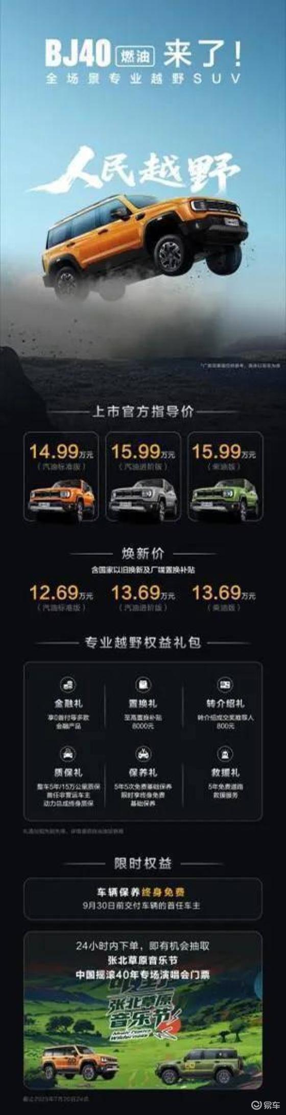BJ40燃油版上市，12.69万起，顶级越野体验