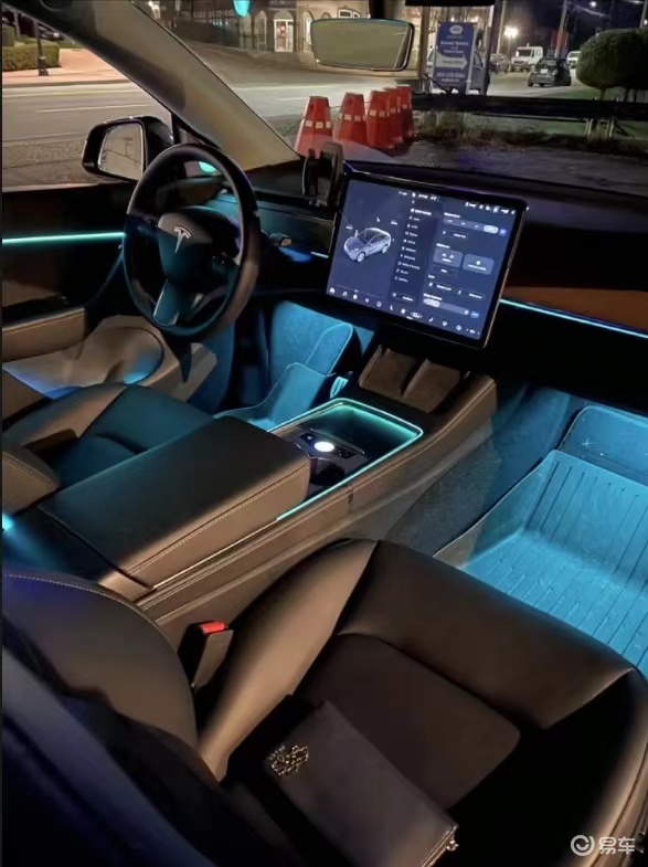 model 3内饰-氛围灯-改装-易车