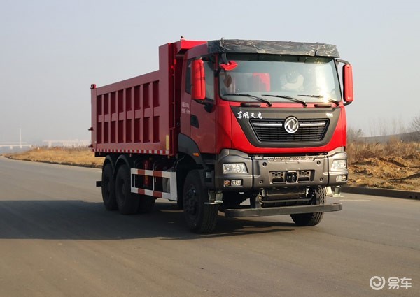 安装东风天龙kl驾驶室的天龙dfh3250a14国六渣土车