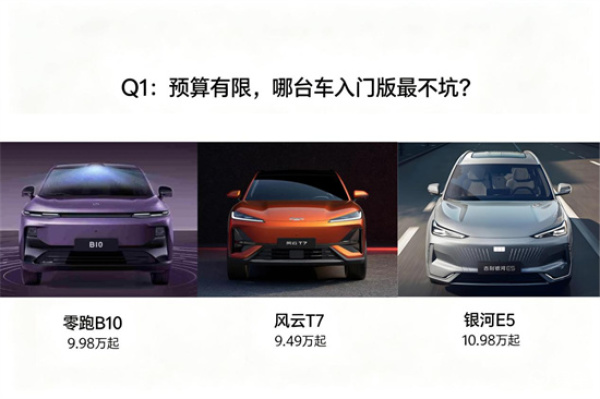 10万出头买纯电SUV零跑B10风云T7银河E5咋选?
