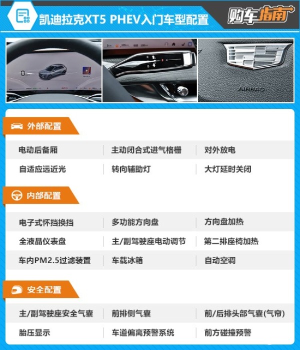 推荐高配版 凯迪拉克XT5 PHEV购车指南