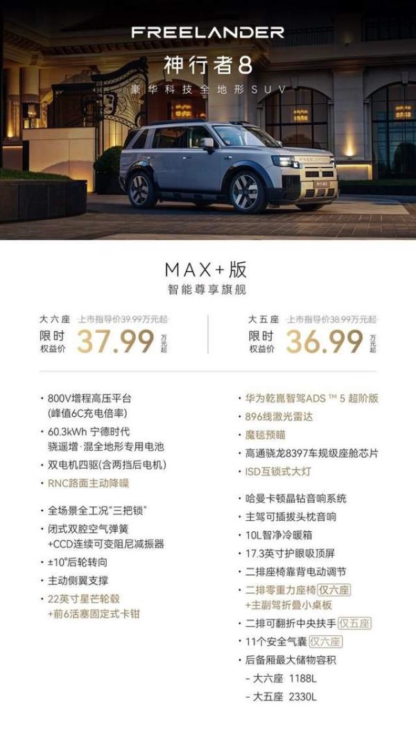 乾崑智驾加持全域出行体验,神行者8正式焕新登场,树立全地形 SUV 全新典范