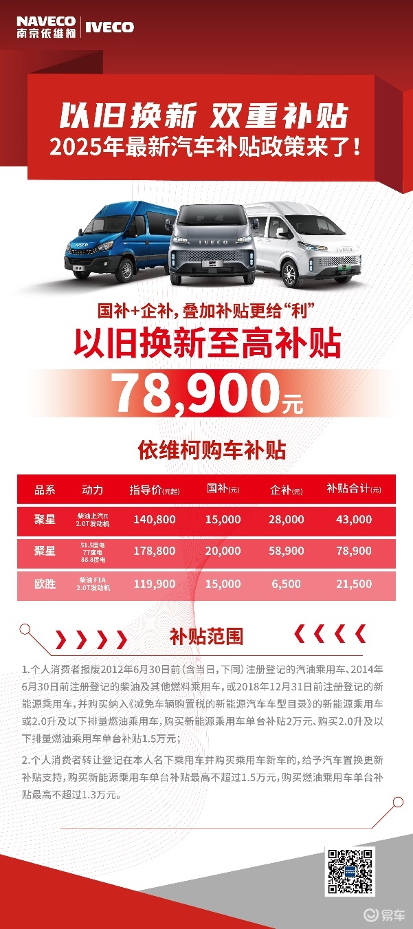 依维柯换新补贴驾到，至高补贴7.89W等你来拿