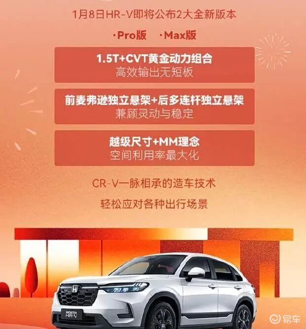 【E汽车】东风本田新款HR-V定档1月8日