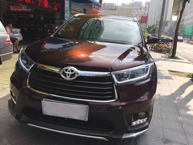 广汽丰田汉兰达亮面金属黑玫瑰车身改色