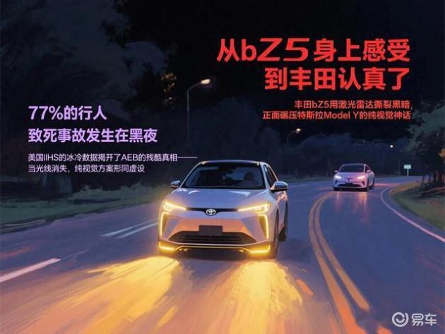 BZ5激光雷达在夜间逆光挑战中胜出，丰田聚焦安全技术
