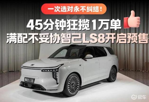 一次选对永不纠结，45分钟狂揽1万单！满配不妥协智己LS8开启预售