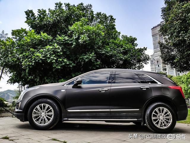 凯迪拉克xt5车身改色电光黑rg瑞集改色膜福建福州店出品