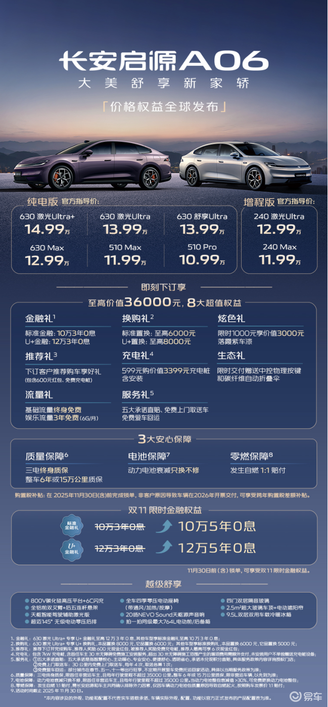 中型家轿市场迎来“硬核玩家”，长安启源A06正式上市