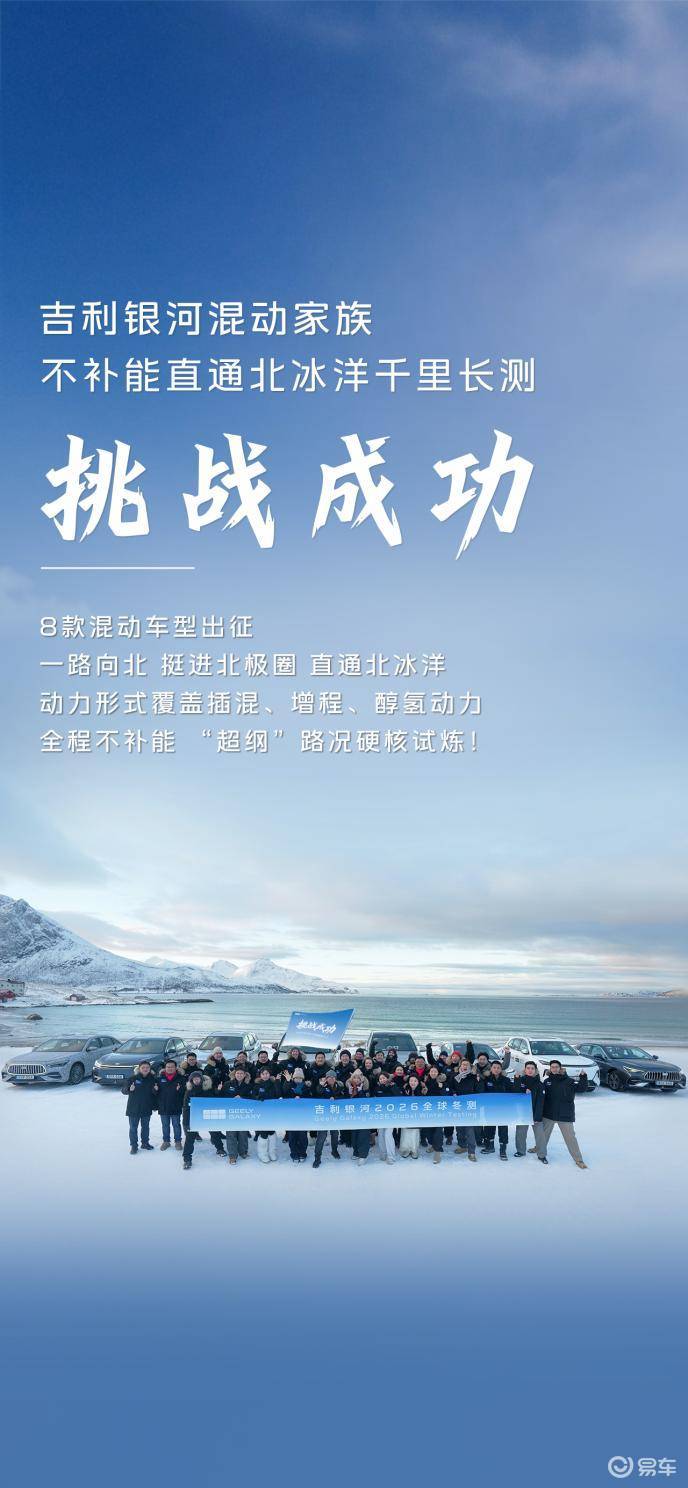 吉利银河成为首个“不补能”直通北冰洋的国产新能源品牌