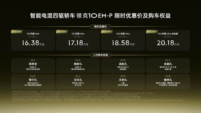 标配四驱！领克10 EM-P限时价16.38万元起