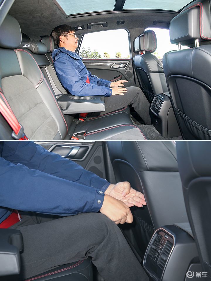 后座空间则是此代 macan 诞生以来较弱势一环,以笔者身高 178 公分