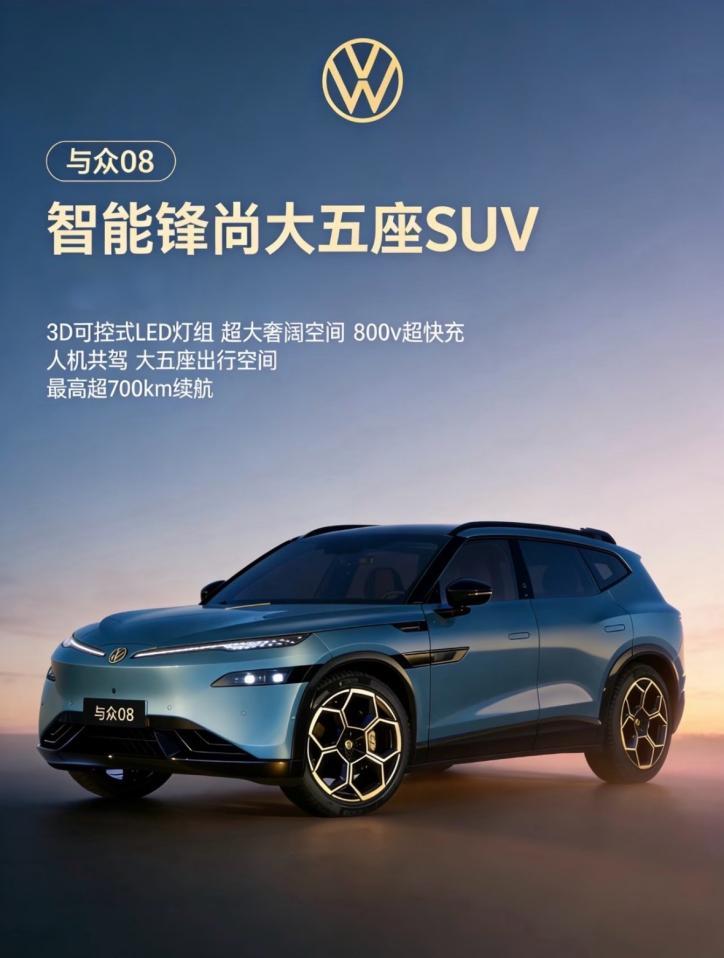 智能大五座SUV与众08预售 800V超充+全系宁德时代