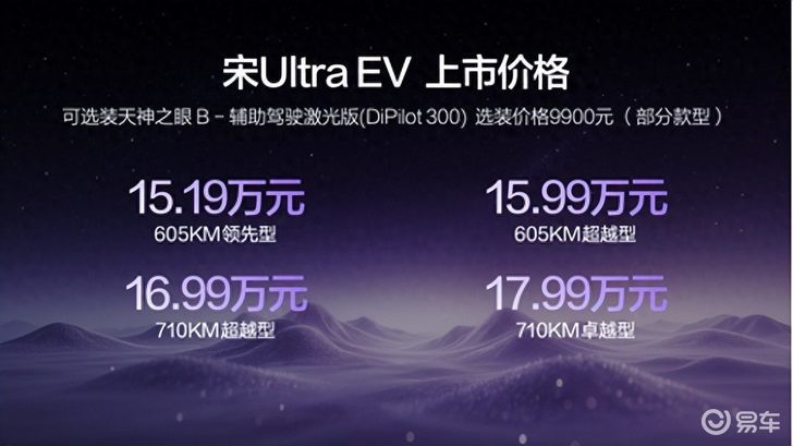闪充加持，比亚迪宋Ultra EV上市，15.19万起
