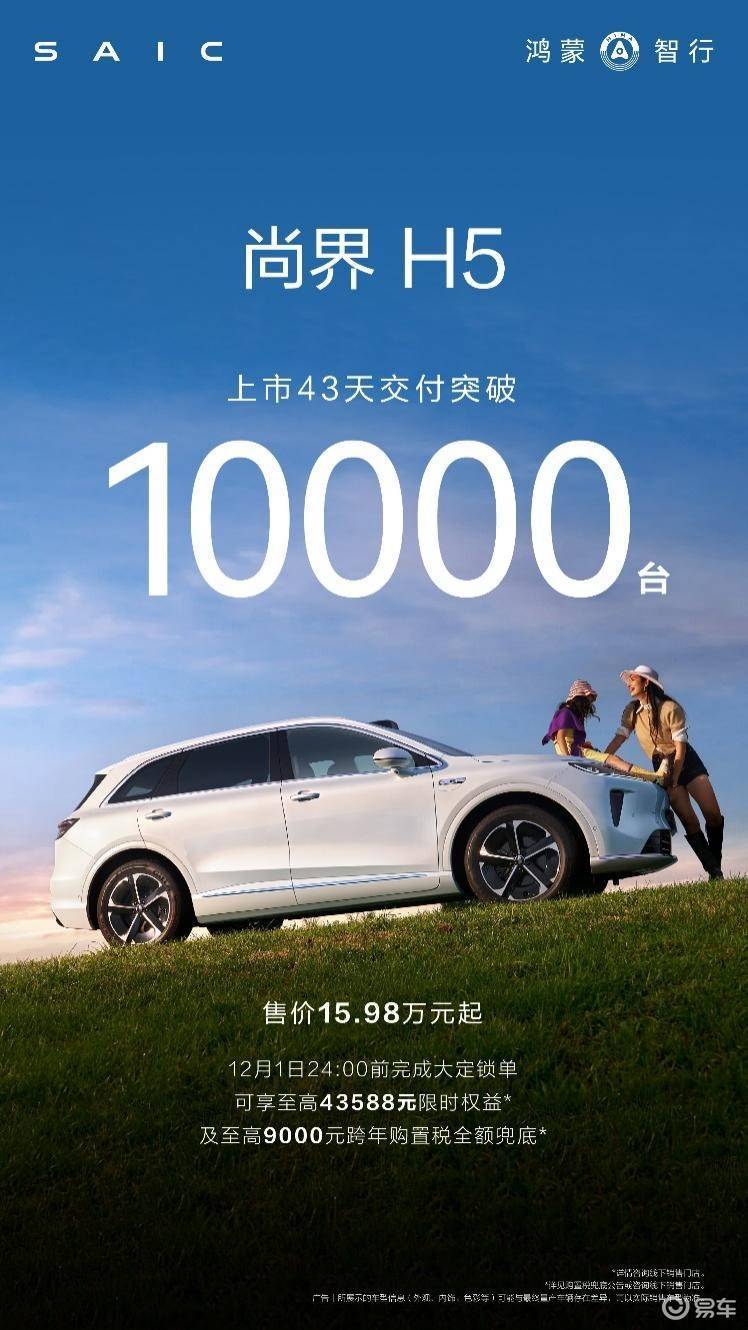 15万级智能天花板,超值神车尚界H5交付破10000台