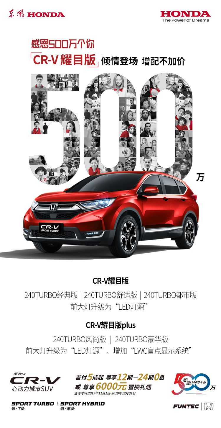 东风honda Cr V耀目版和耀目版plus正式上市 易车