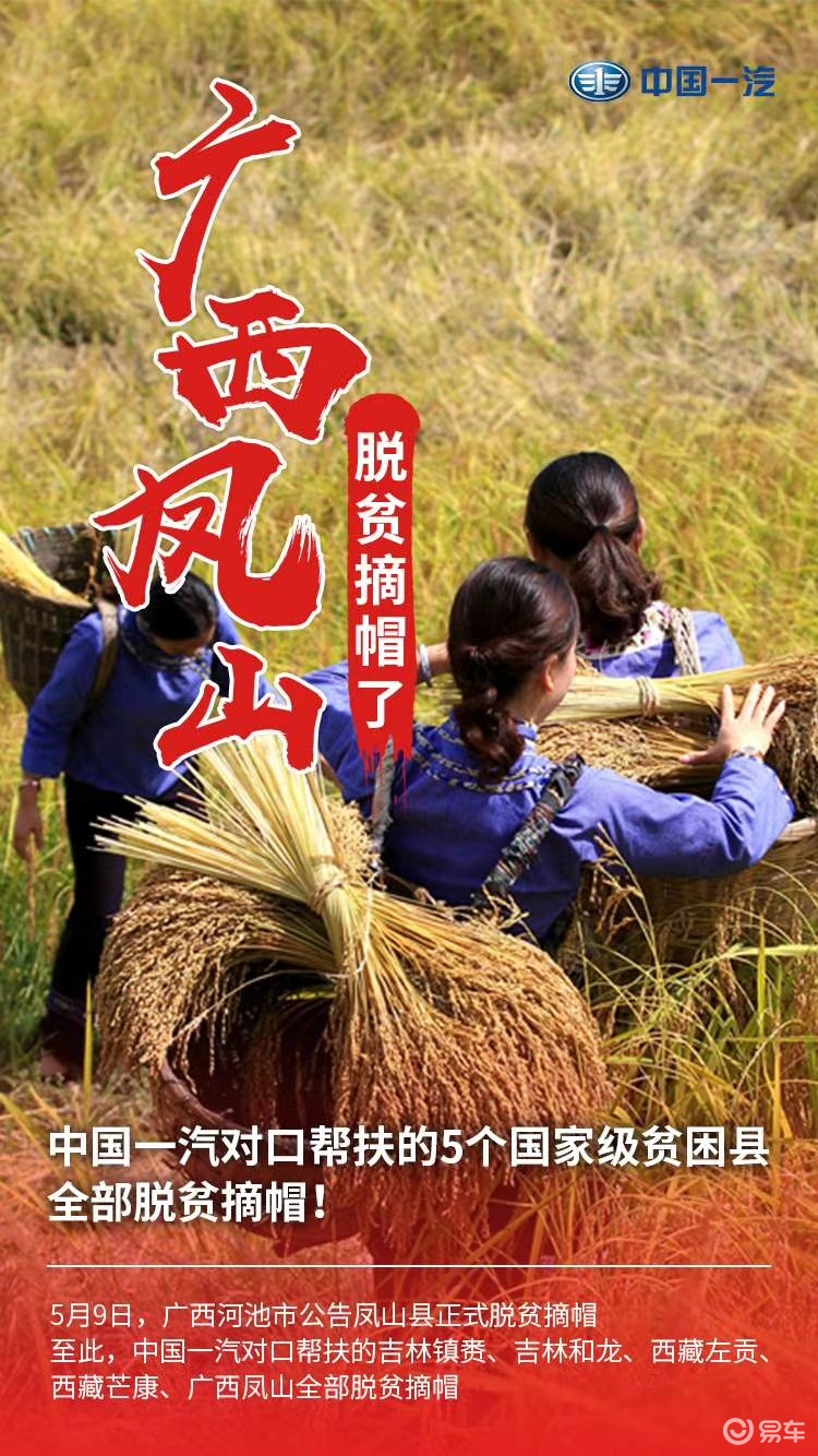 中国一汽对口帮扶贫困县全部脱贫摘帽