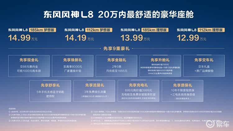 20万内舒适豪华座舱来了东风风神L8预售12.99万元起