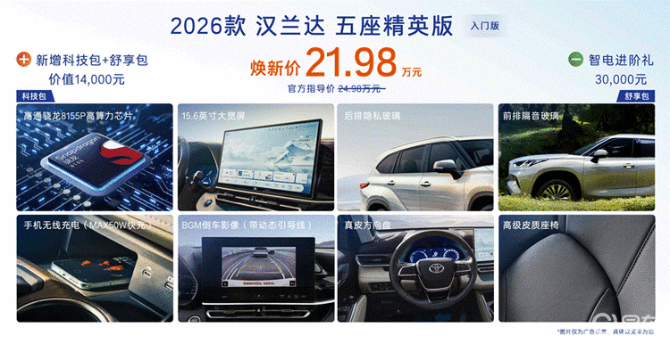 2026款丰田全球车上市！8155+TSS+舒适配置下放