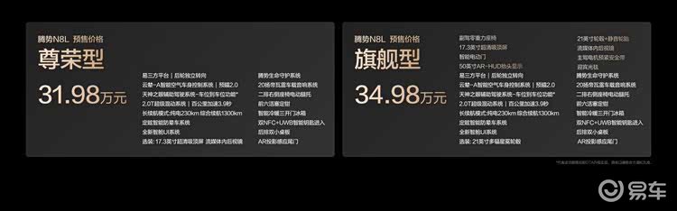 大六座安全豪华SUV腾势N8L 预售价31.98万起