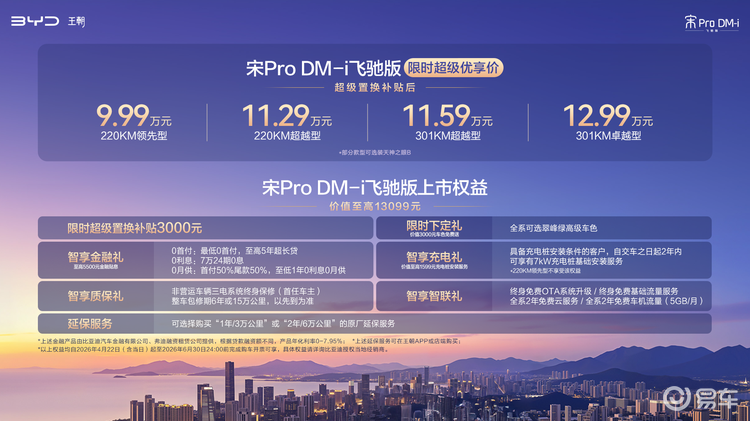 宋Pro飞驰版售9.99万起 纯电续航301km！