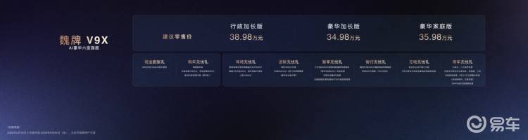 以姓立约!全球旗舰魏牌V9X正式上市,34.98万元起